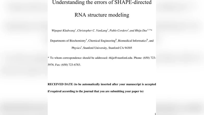 SHAPE 기반 RNA 2차 구조 모델링의 오류와 신뢰도 한계