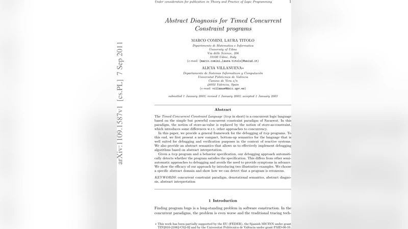 Timed Concurrent Constraint 프로그램의 추상 진단