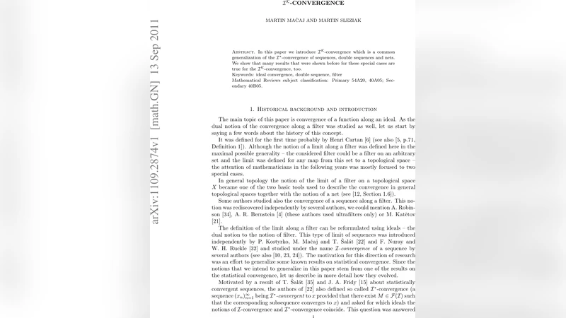 I⁽ᴷ⁾ 수렴: 이상과 필터를 잇는 새로운 일반화