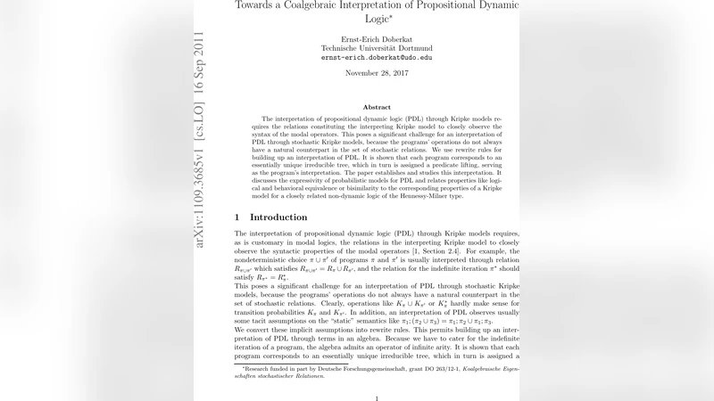 PDL의 코알제브라적 해석과 확률적 모델링