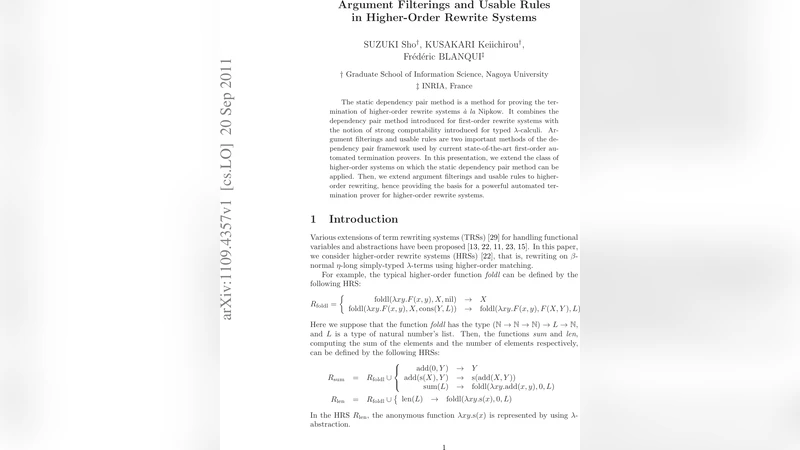 고차 재작성 시스템의 정지 증명을 위한 정적 의존 쌍 확장