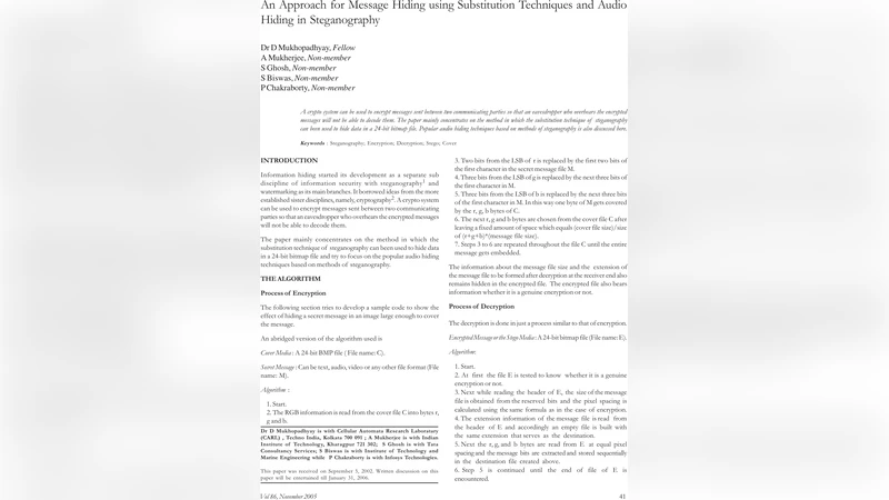 이미지와 오디오 스테가노그래피를 위한 대체 기법 기반 메시지 은닉