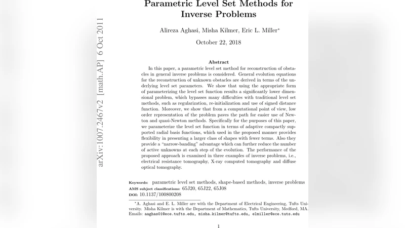 역문제용 파라메트릭 레벨셋 방법