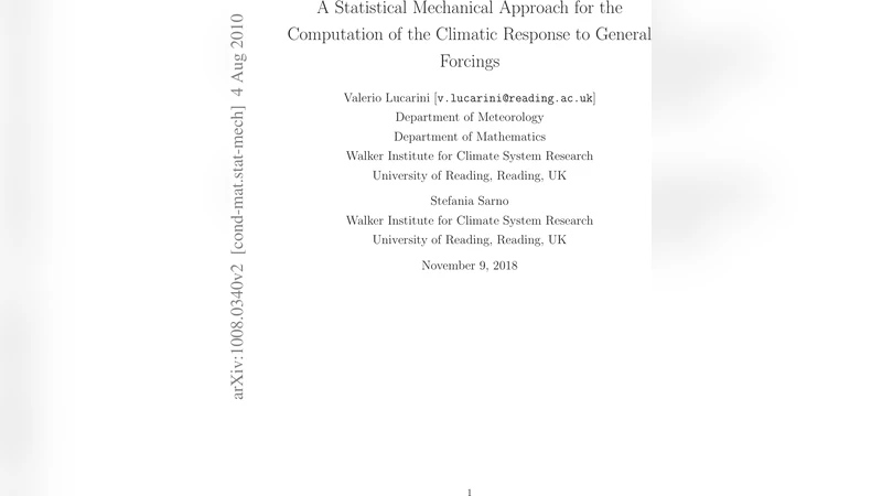 기후 반응을 위한 통계역학적 접근