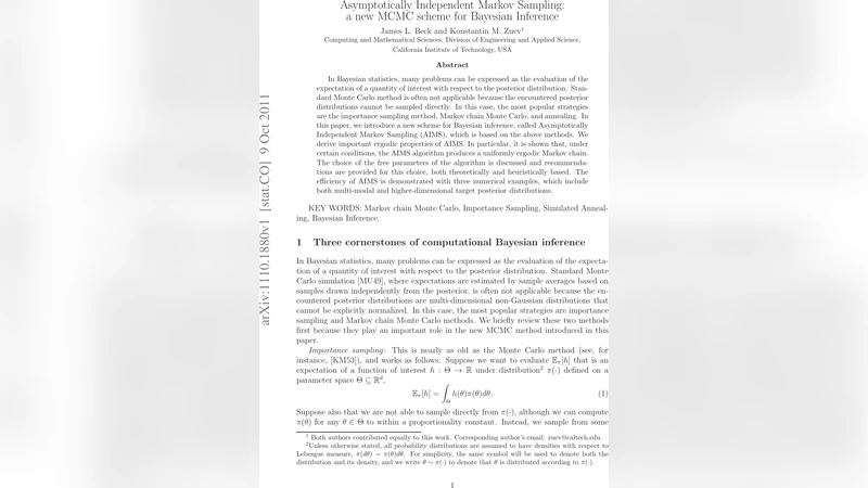 비대칭 독립 마코프 샘플링을 통한 효율적인 베이지안 추론