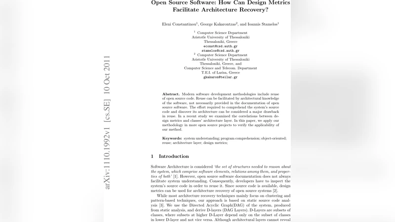 오픈소스 설계 지표로 보는 아키텍처 레이어 자동 복원