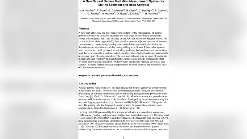 해저 퇴적물·암석 자연감마선 측정 시스템 혁신