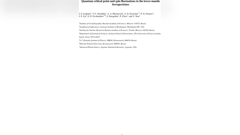 하부 맨틀 페로퍼클라임에서의 양자 임계점과 스핀 변동