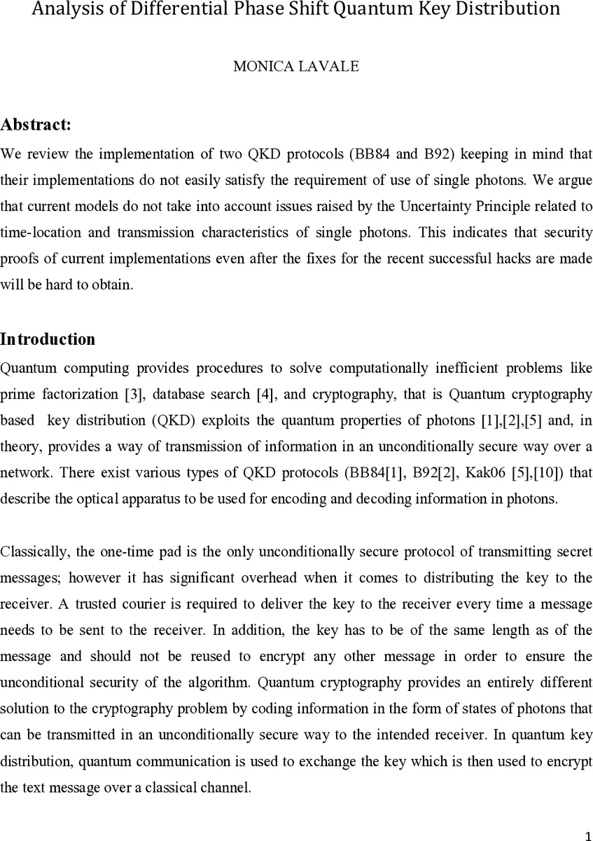 양자 위상 차이 기반 키 배포의 실현 한계와 보안 고찰