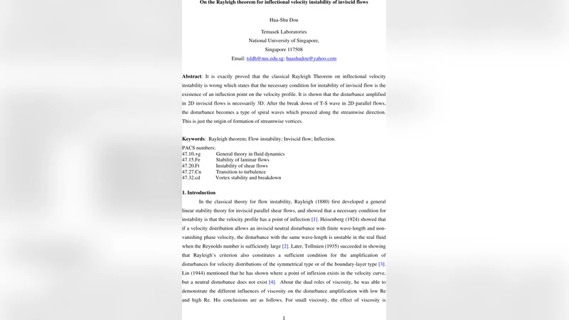 레이리 정리의 오류와 삼차원 불안정 메커니즘