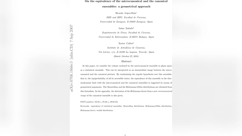 미시정준계와 정준계의 등가성 기하학적 접근