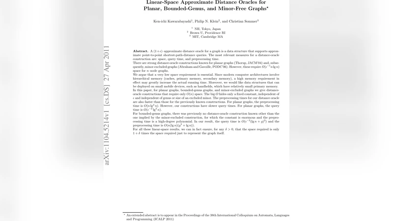 선형 공간 근사 거리 오라클을 위한 평면·제한 차원·마이너 프리 그래프 연구