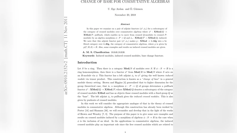 베이스 변환과 교차 모듈: 가환 대수 위의 쌍대함수 체계