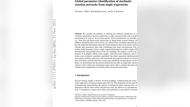 단일 궤적으로 확률 반응망 전역 파라미터 추정