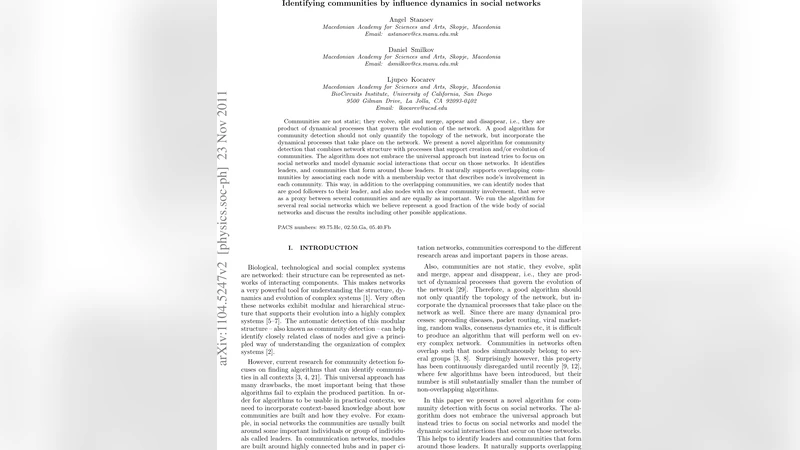 영향 역학 기반 커뮤니티 탐지와 리더십 모델