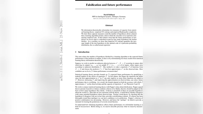 거짓 검증과 미래 성능: 정보이론적 학습 용량 재해석