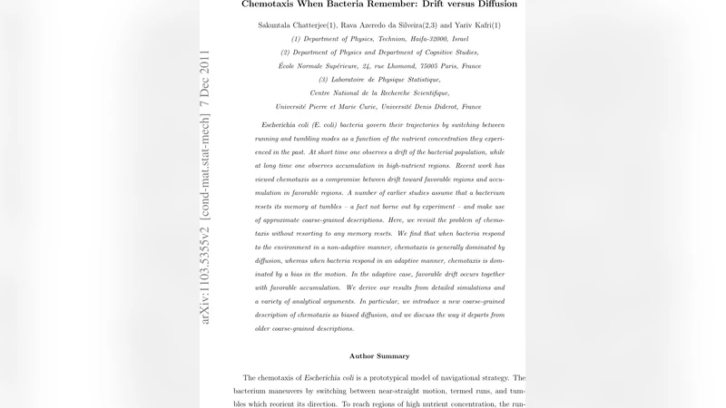 기억을 가진 박테리아의 화학주성 편향 이동과 확산의 대결