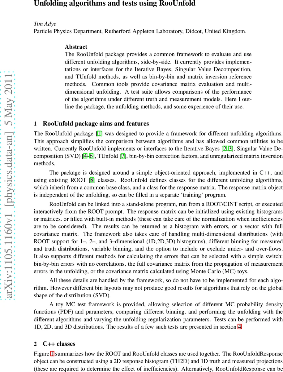 RooUnfold 패키지를 활용한 다양한 언폴딩 알고리즘 비교와 실전 적용