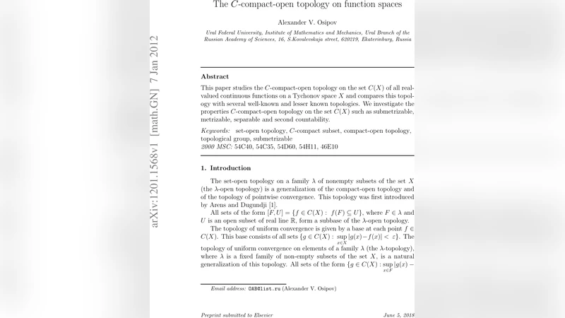 함수공간에서 C콤팩트오픈 위상