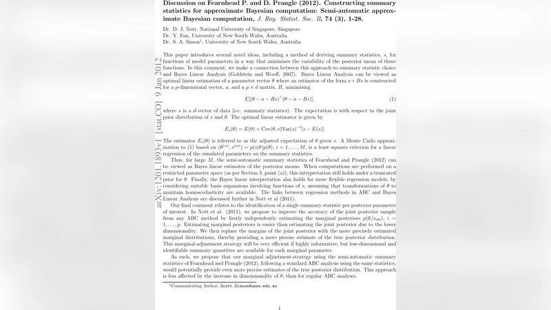 반자동 ABC 요약통계 논쟁 핵심 포인트