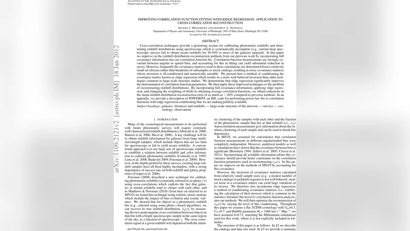 리짓 회귀로 향상된 상관함수 피팅과 적색편이 분포 재구성