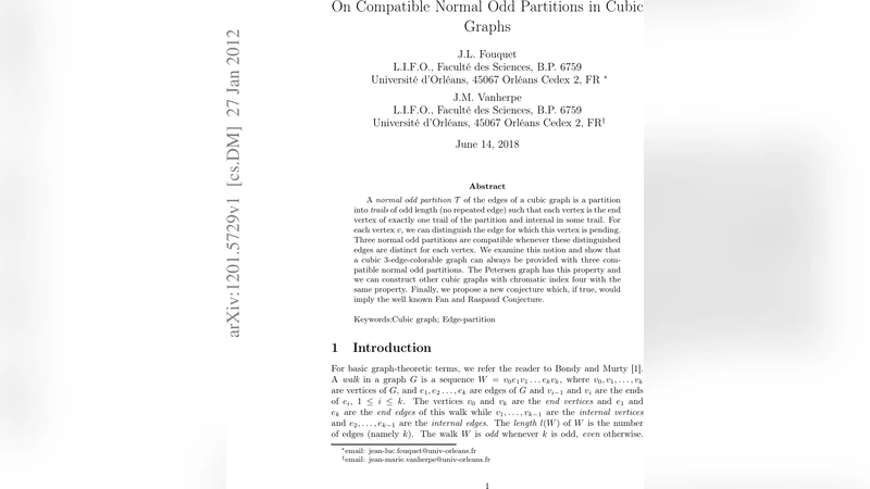 큐빅 그래프의 호환 가능한 정상 홀 트레일 분할