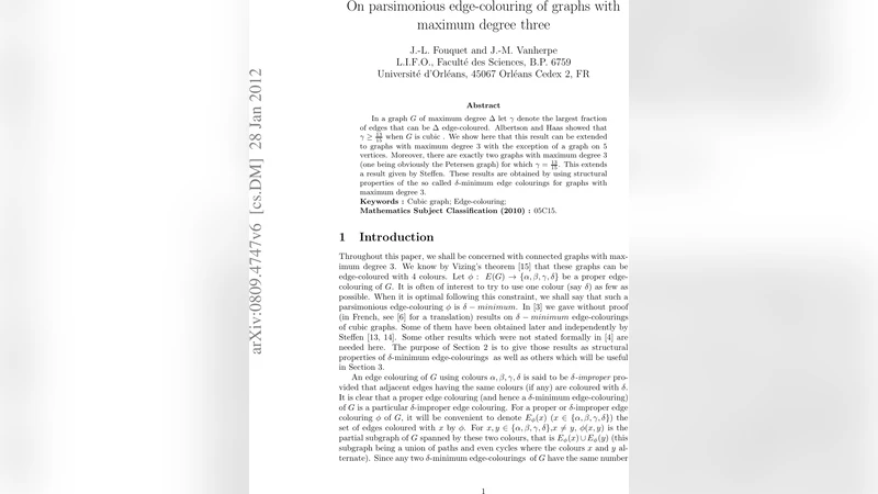 최대 차수 3 그래프의 파싱머니 엣지 컬러링 연구