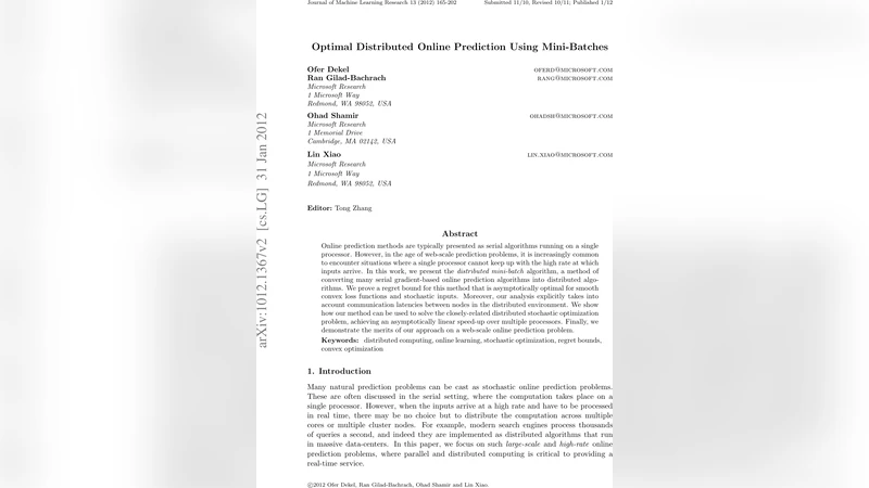 미니배치를 활용한 최적 분산 온라인 예측