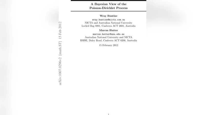 베이지안 관점에서 본 포아송 디리클레 프로세스