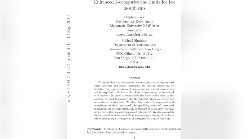 구조 강화 2‑범주와 느슨한 사상에 대한 극한 이론
