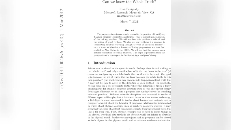 프로그램 종료와 증명 검증 튜링 진행과 순서수의 이야기