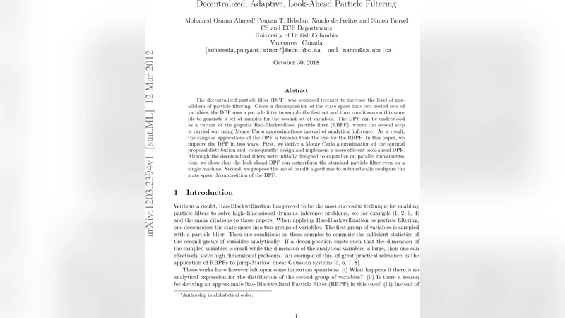 분산형 적응형 선행 입자 필터링