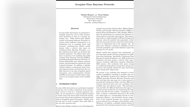 불규칙 시간 베이지안 네트워크: 새로운 모델링 기법
