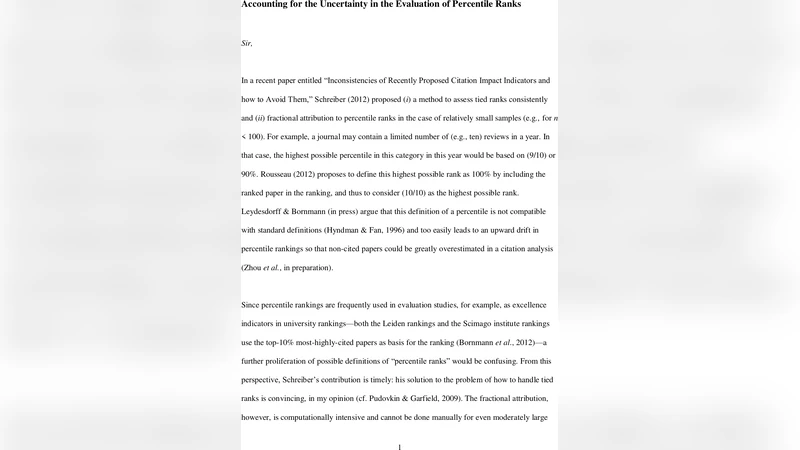 백분위 순위 불확실성 평가를 위한 새로운 접근법