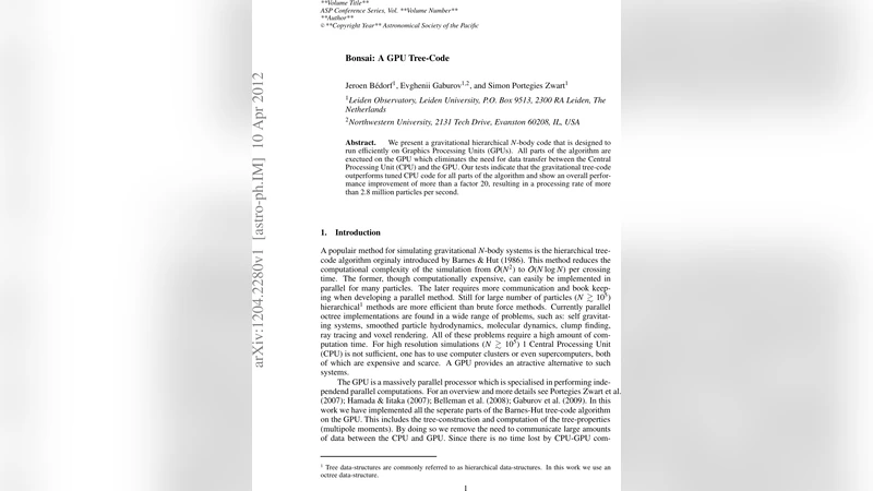 GPU 기반 트리 코드 Bonsai