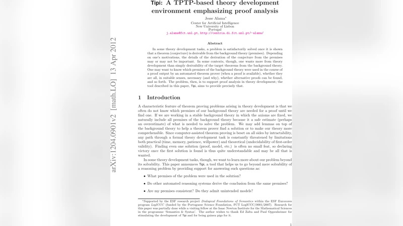 Tipi TPTP 기반 이론 개발 환경과 증명 분석