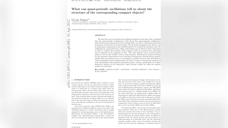 준거 진동으로 보는 초밀도 별·블랙홀 내부 구조