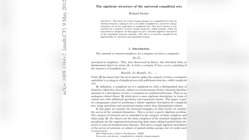 보편 복합 집합의 대수적 구조
