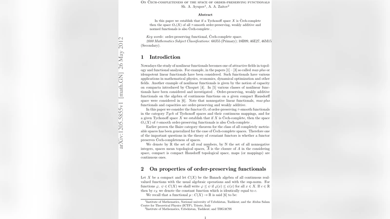 체크완전성에서 순서보존 함수들의 완비성