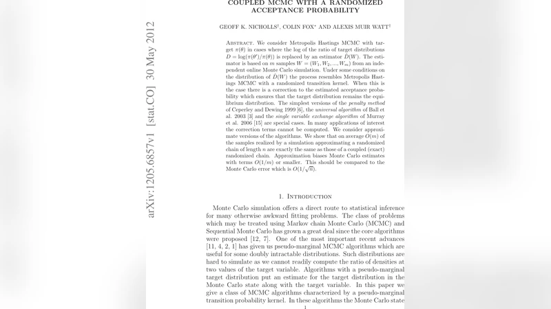 온라인 시뮬레이션 기반 무작위 수용 확률을 이용한 결합 MCMC 방법
