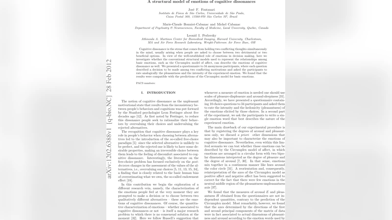인지 부조화 감정의 구조적 모델