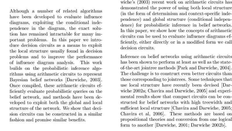 결정 회로를 이용한 인플루언스 다이어그램 평가