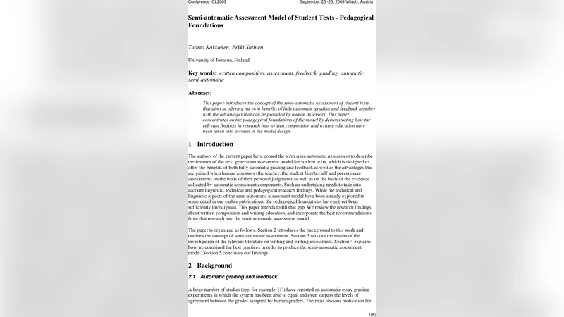학생 글쓰기 반자동 평가 모델의 교육적 기반