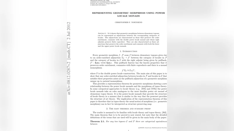 기하학적 사상과 파워 로케일 모나드의 새로운 연결 고리