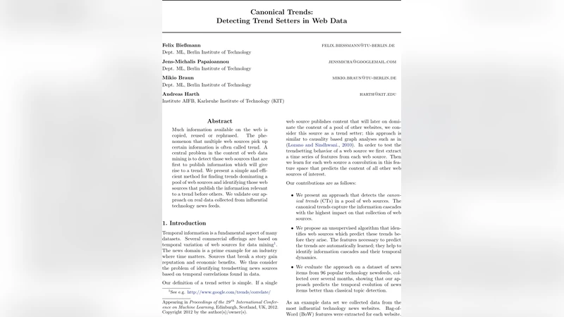 웹 트렌드 선도자 탐지를 위한 정규 트렌드 분석