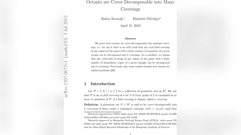 팔분면은 다중 커버로 분해 가능