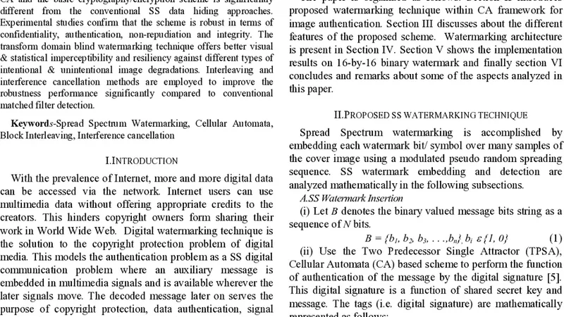 파동 기반 확산 스펙트럼 워터마크 인증 기법