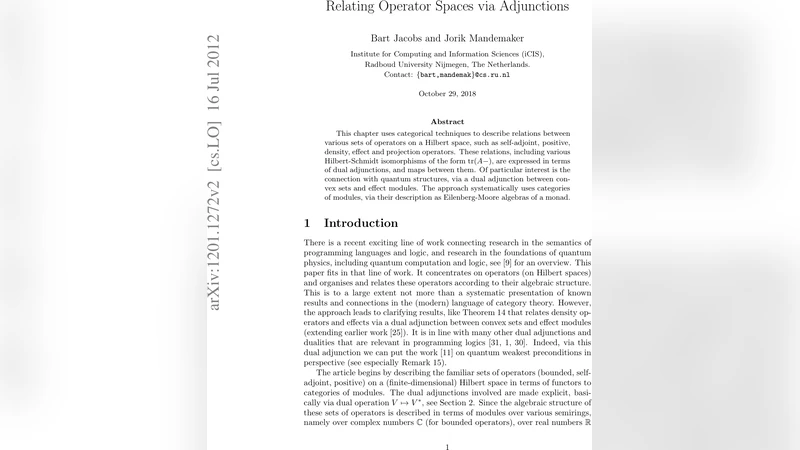 연산자 공간을 연결하는 범주론적 방법