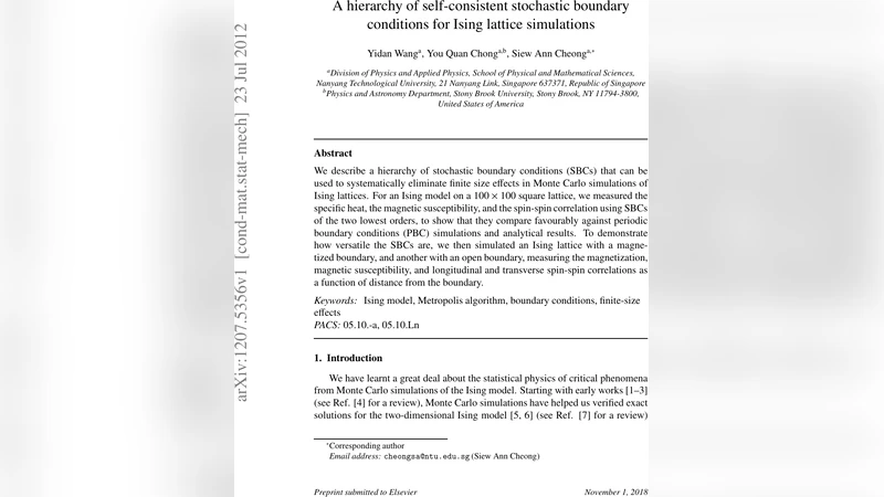 이징 격자 시뮬레이션을 위한 자기일관적 확률 경계조건 계층