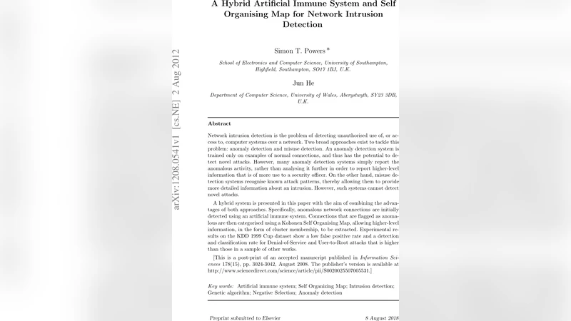 인공 면역 시스템과 셀프오가나이징 맵을 결합한 네트워크 침입 탐지